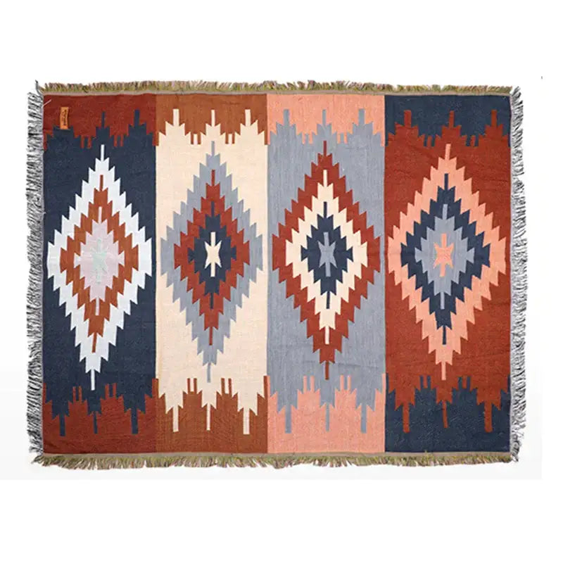 Cotton Geometric Sofa Blanket