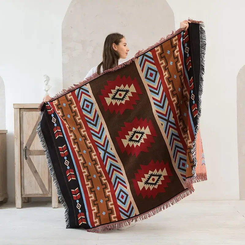 Cotton Geometric Sofa Blanket