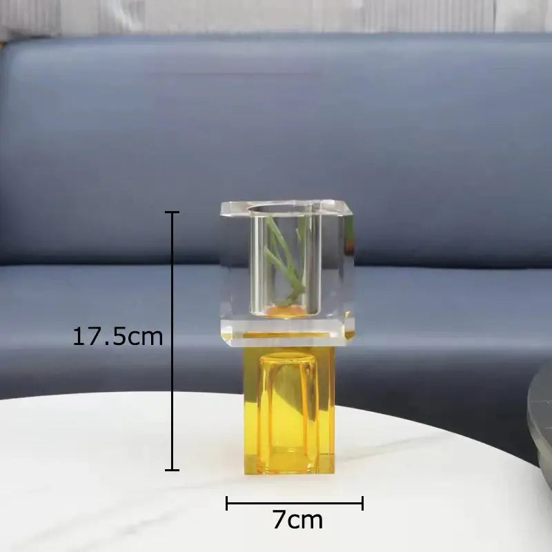 Crystal Glass Vase with Flowers