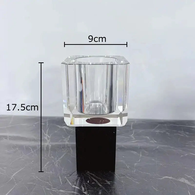 Crystal Glass Vase with Flowers