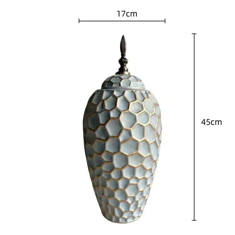 Gray Diamond Ceramic Vase