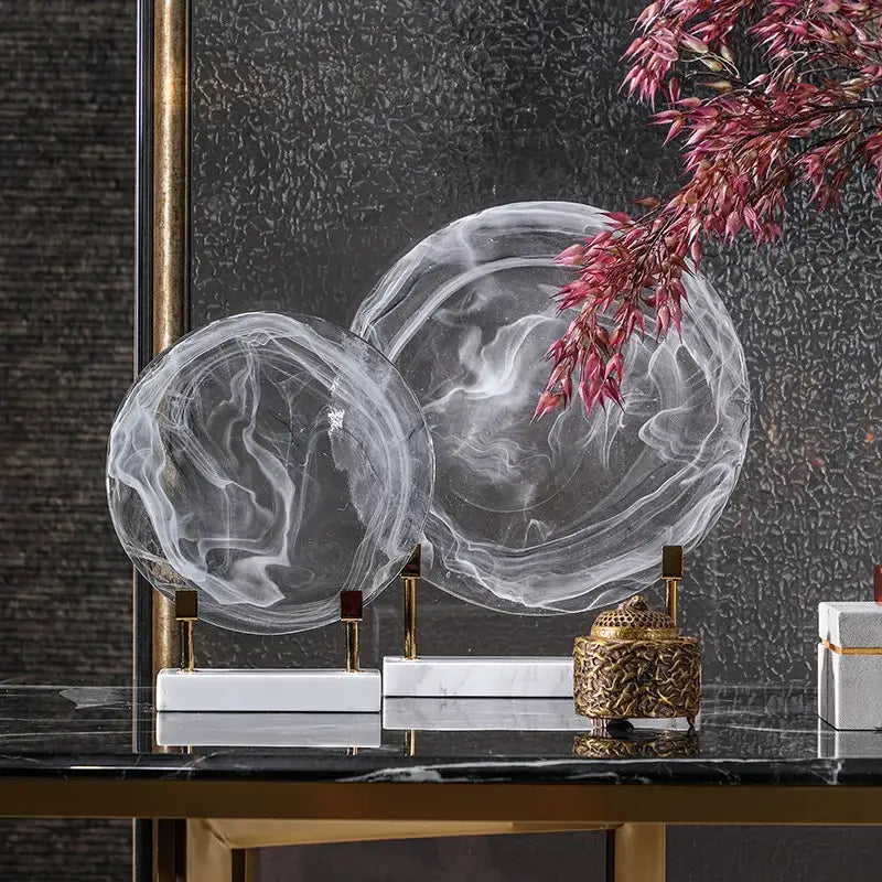 Marble Glass Orb Figurines