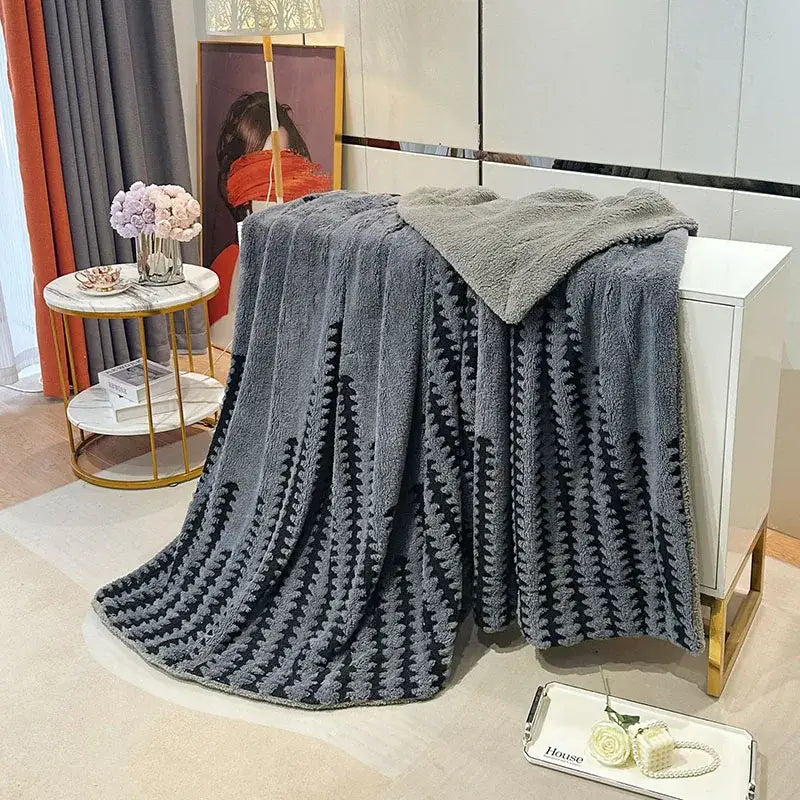 Gray Lamb Fleece Blanket