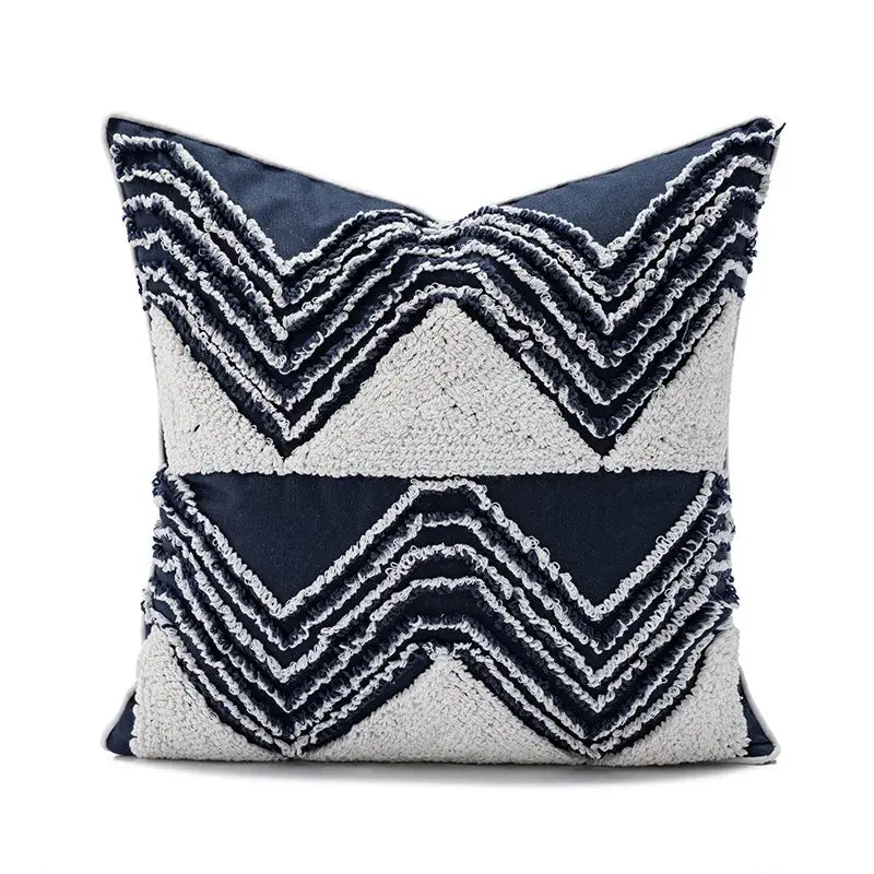 White Geometric Cushion Cover