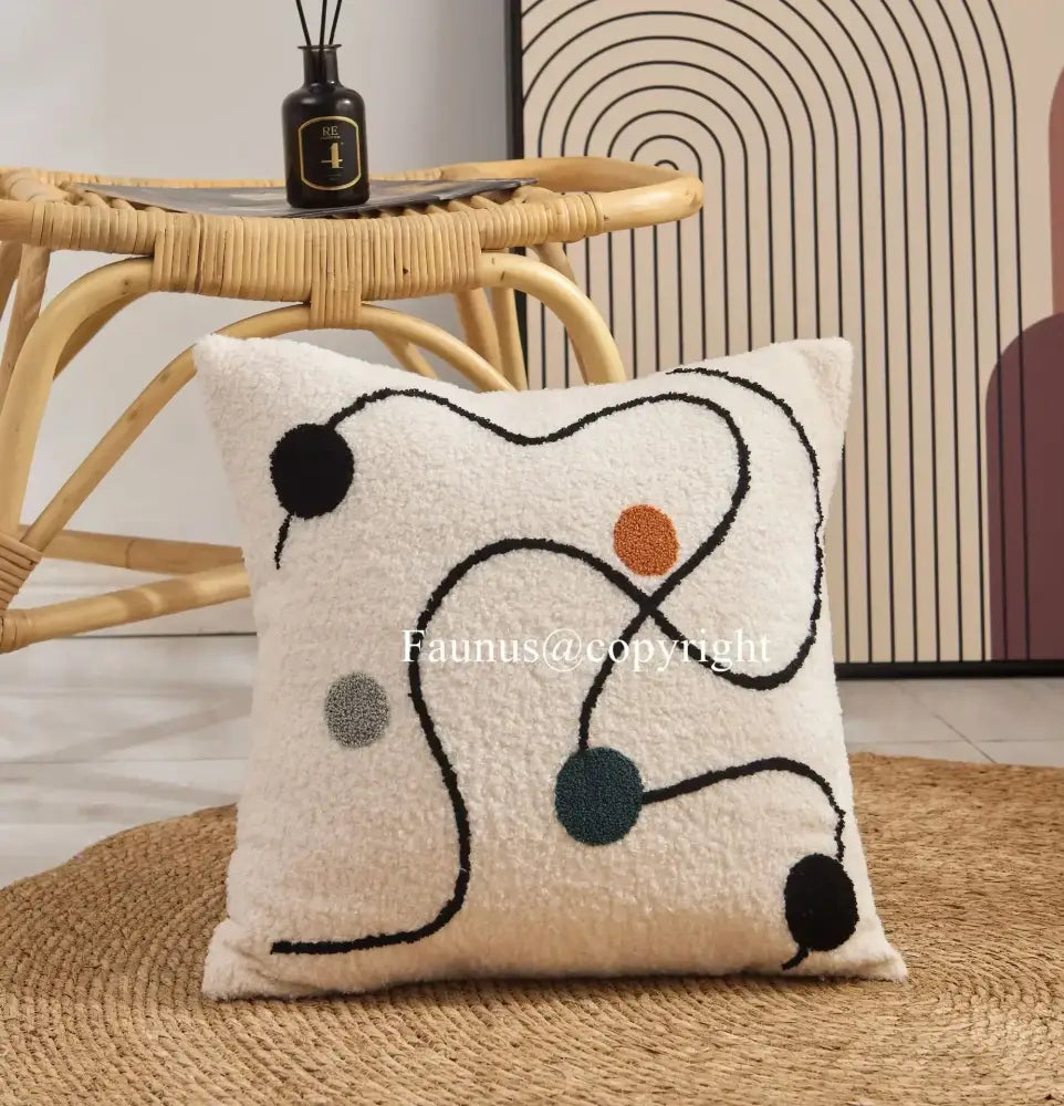 Cream Geometric Cushion Nordic Cover