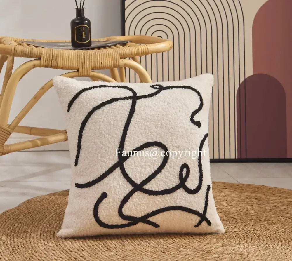 Cream Geometric Cushion Nordic Cover