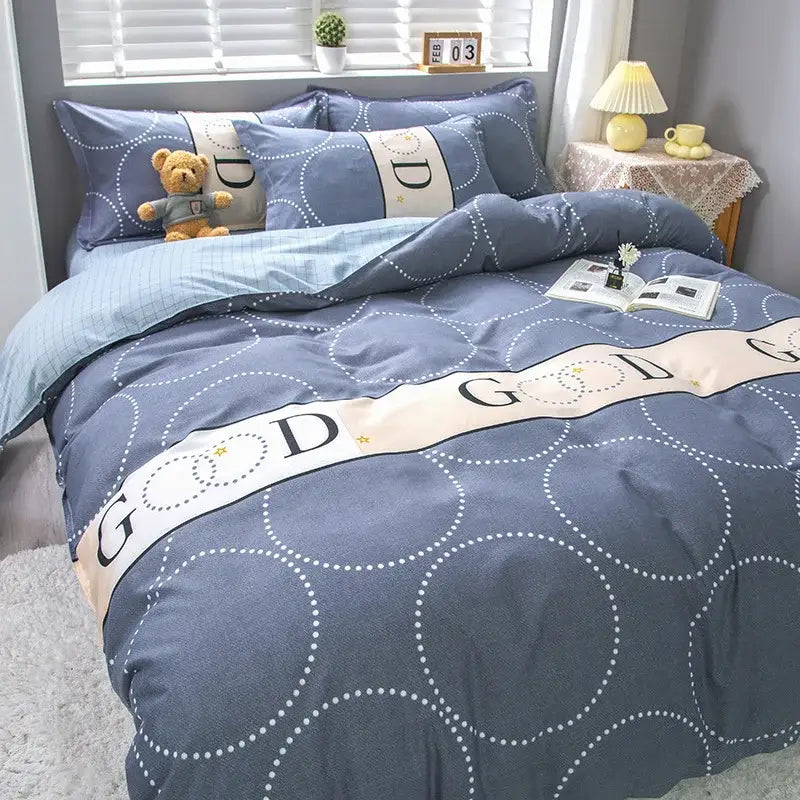 Black White Floral Duvet Set