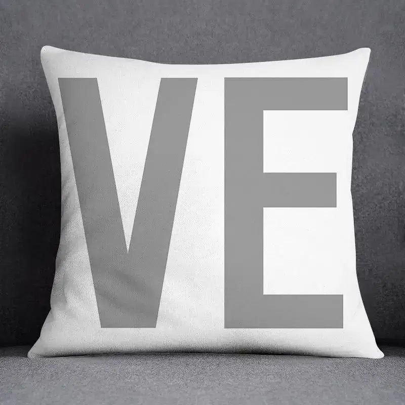 Gray White Floral Pillowcase