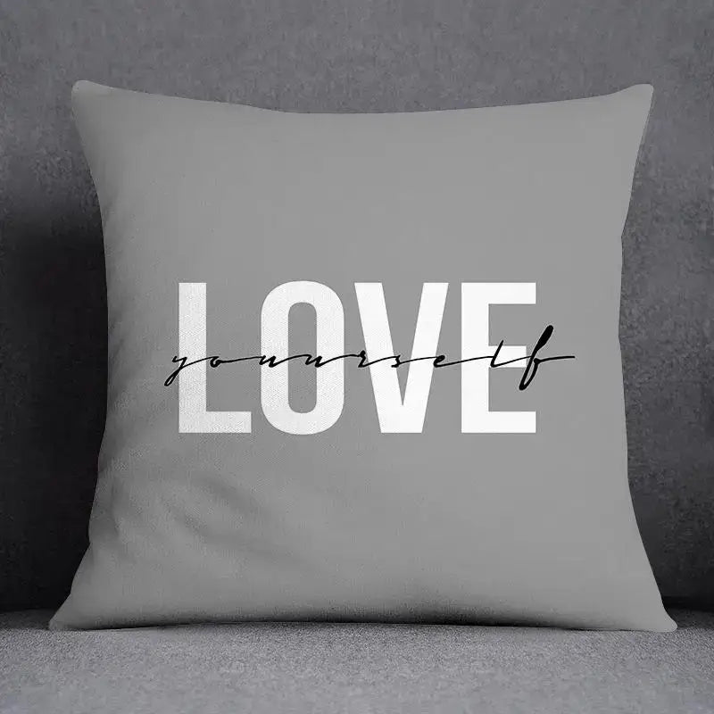 Gray White Floral Pillowcase