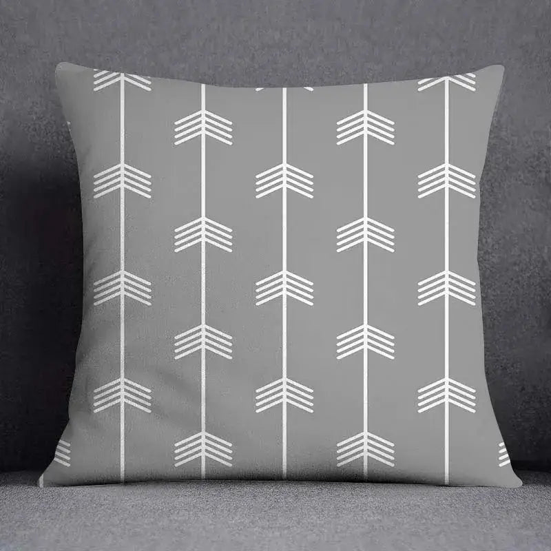 Gray White Floral Pillowcase