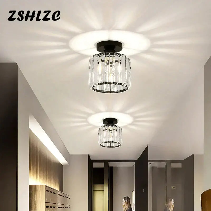 Gold Crystal LED Geometric Dining Area Chandelier