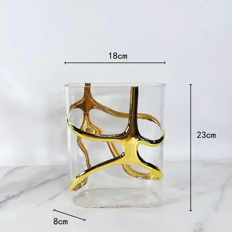 Gold Edged Glass Vase