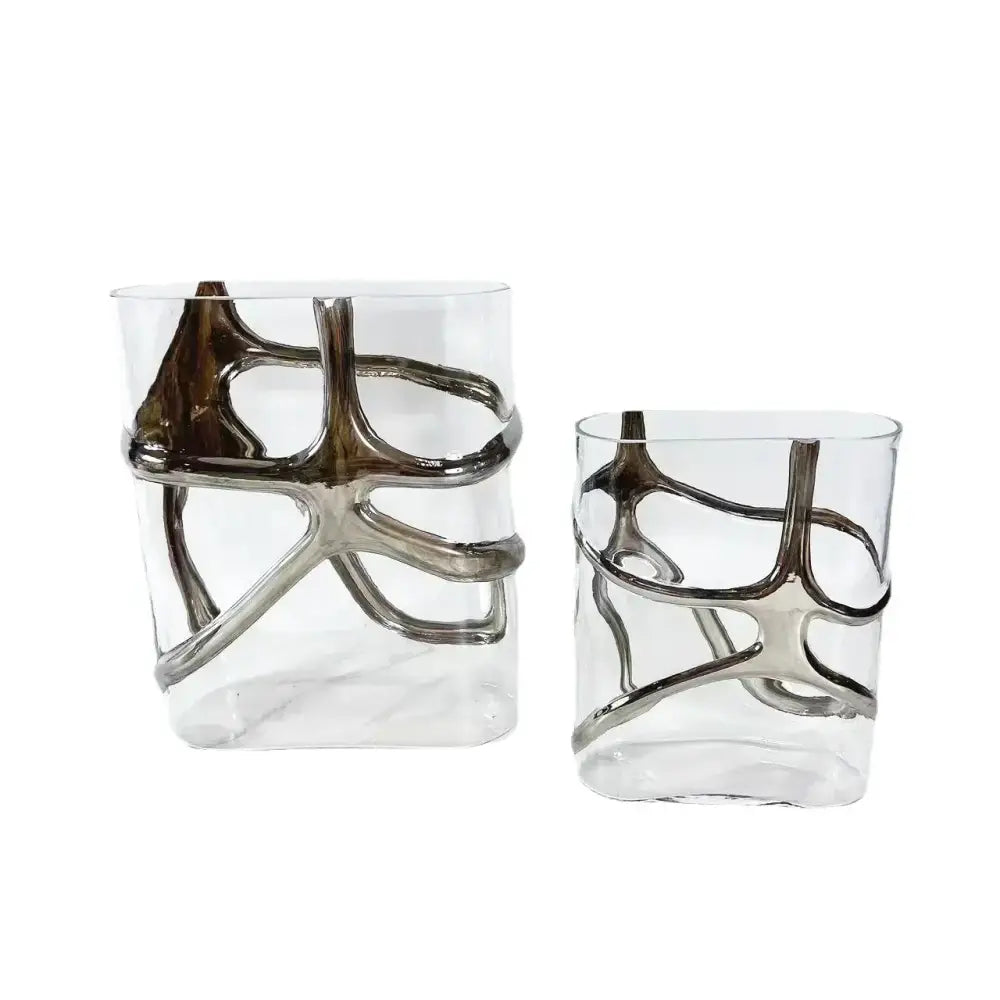 Gold Edged Glass Vase