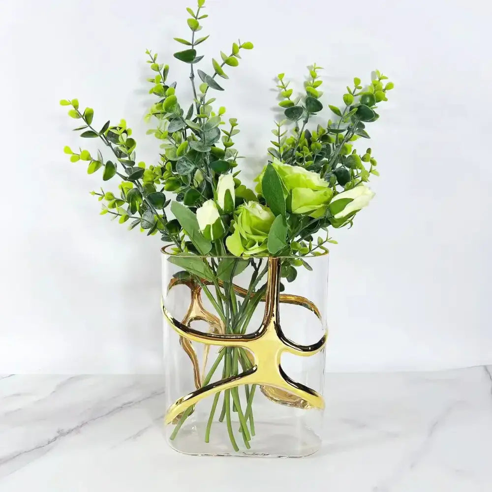 Gold Edged Glass Vase