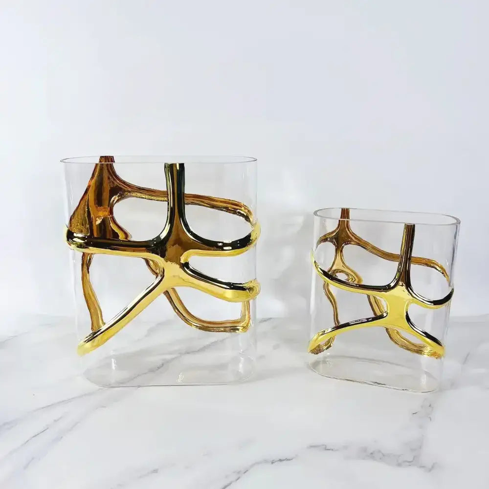 Gold Edged Glass Vase