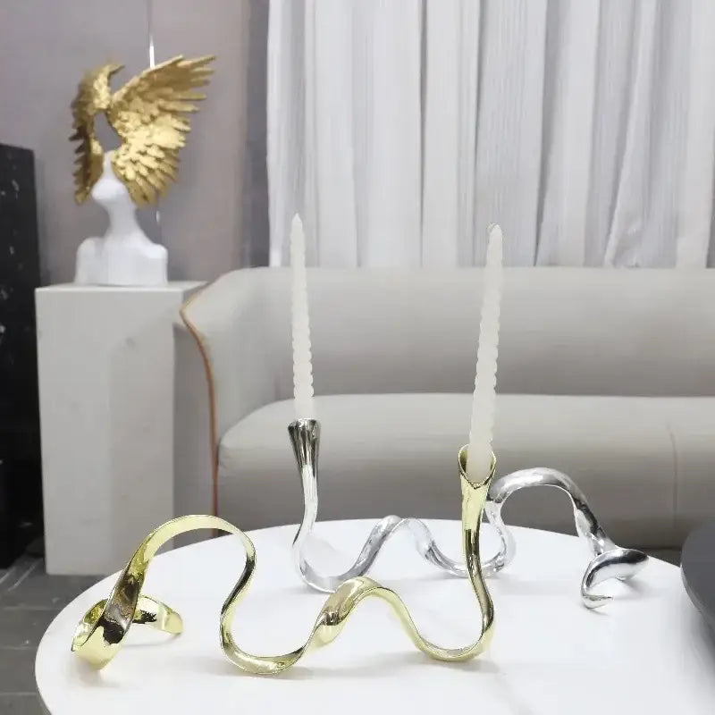 Gold Silver Geometric Candlestick