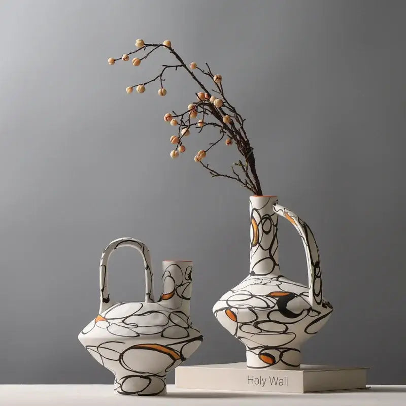 Graffiti Ceramic Vase Terracotta