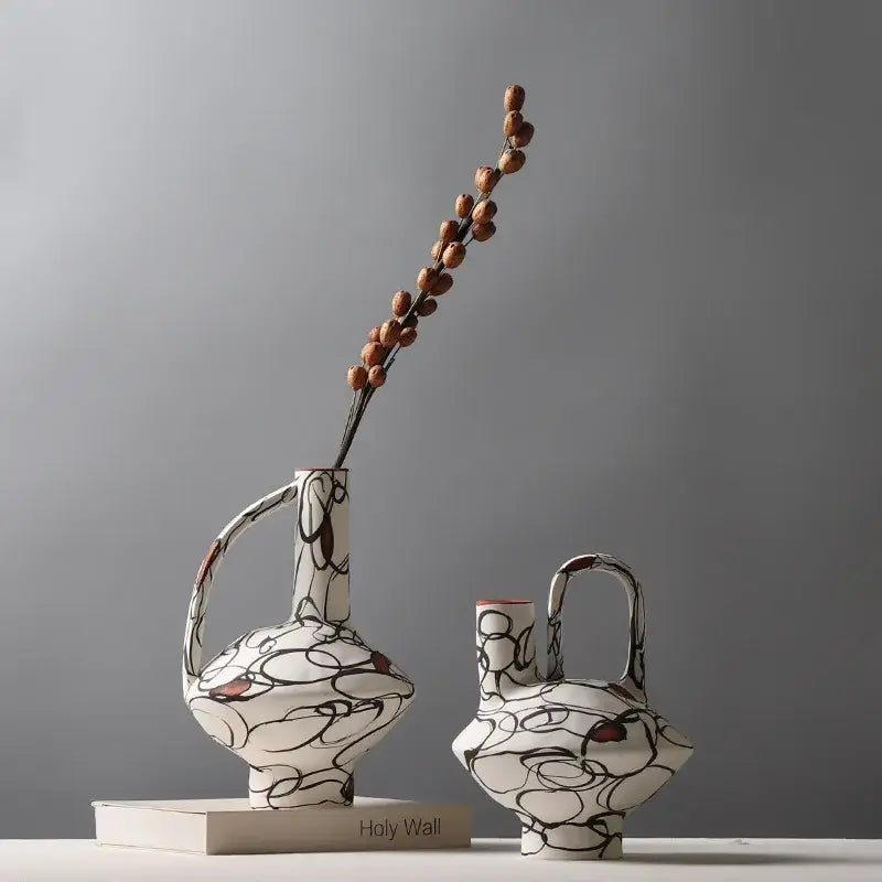 Graffiti Ceramic Vase Terracotta