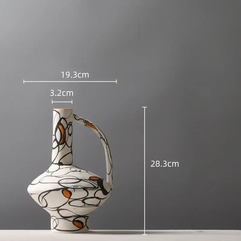 Graffiti Ceramic Vase Terracotta
