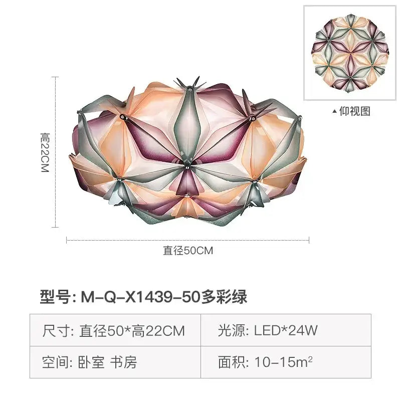 White Glass Geometric Dining Room Ceiling Light