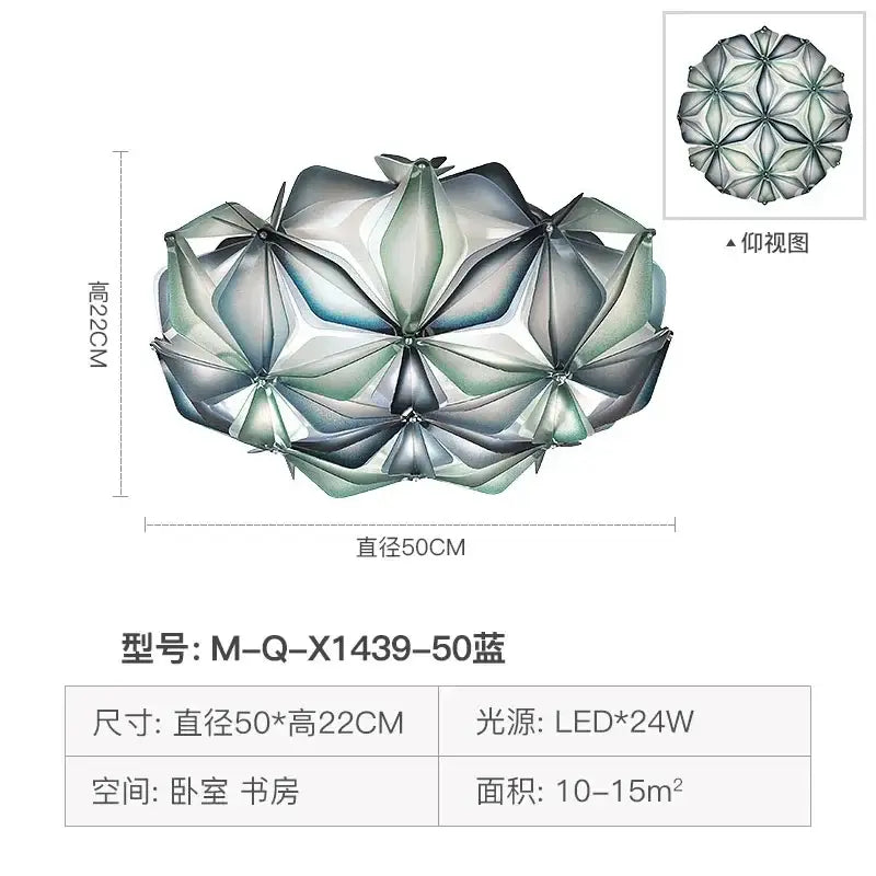 White Glass Geometric Dining Room Ceiling Light