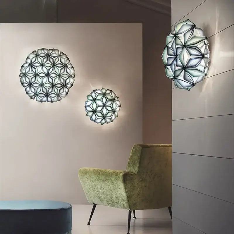 White Glass Geometric Dining Room Ceiling Light