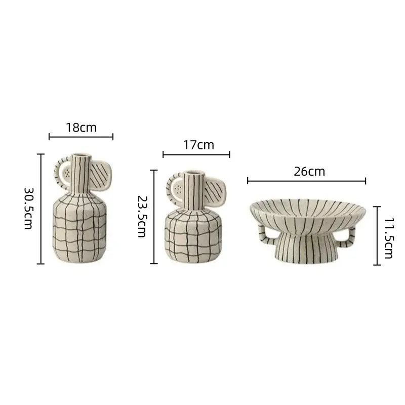 Cream Black Ceramic Vase