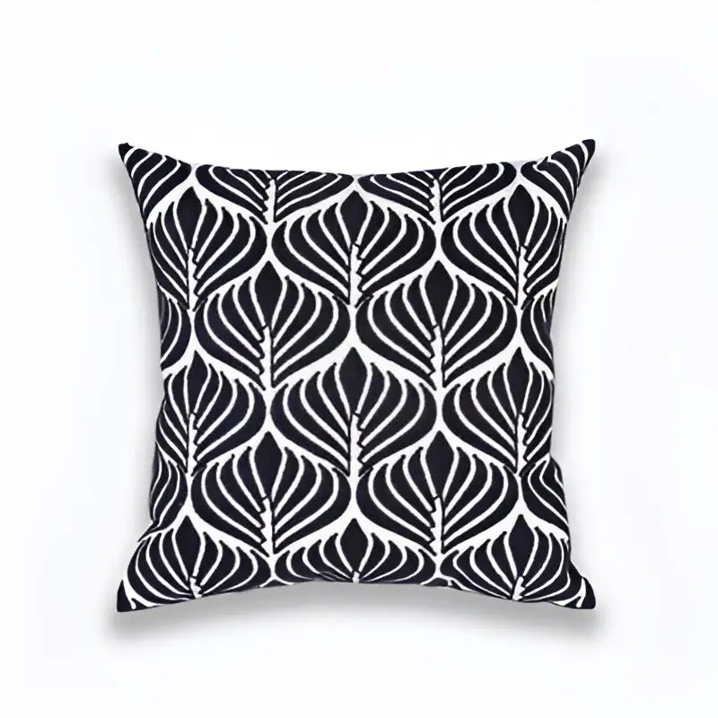 Navy Gray Geometric Cushion