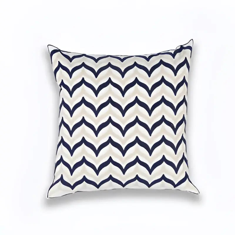 Navy Gray Geometric Cushion