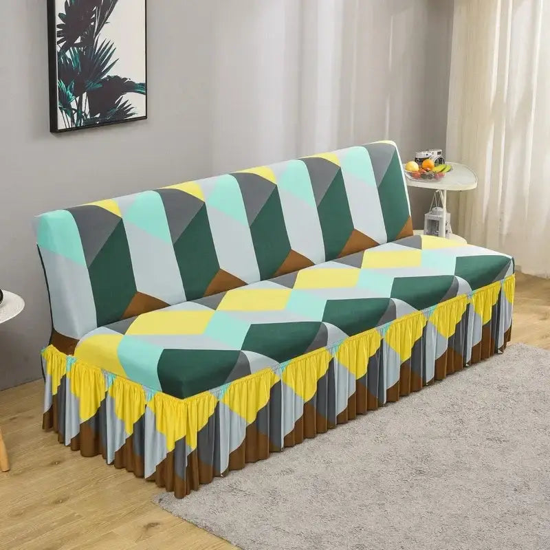 Orange Black Futon Sofa Cover