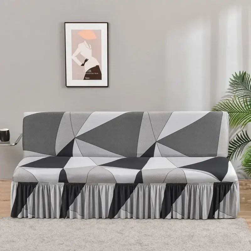 Orange Black Futon Sofa Cover