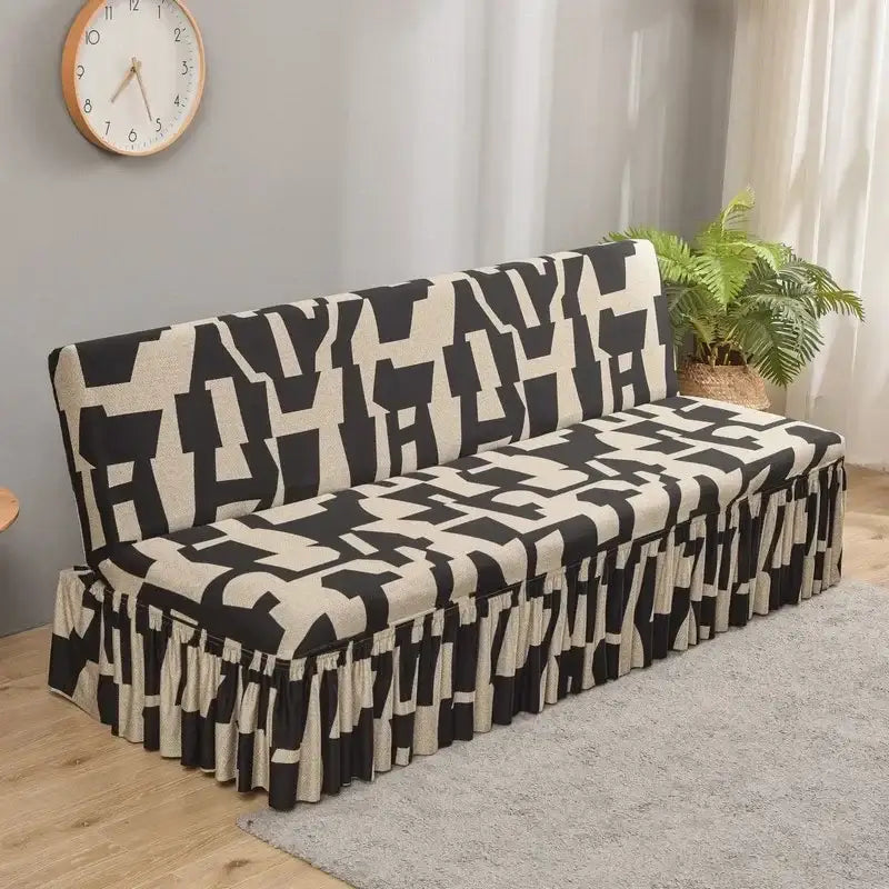 Orange Black Futon Sofa Cover