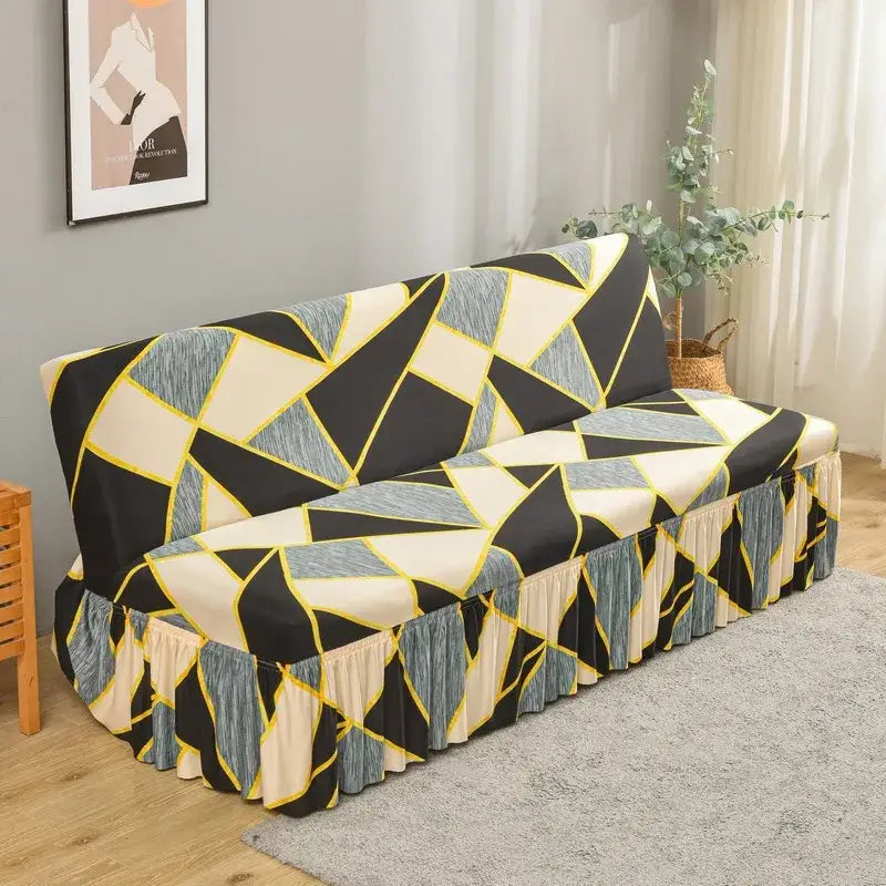 Orange Black Futon Sofa Cover