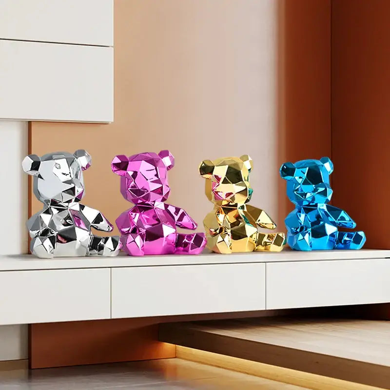 Electroplated Teddy Bear Sculpture