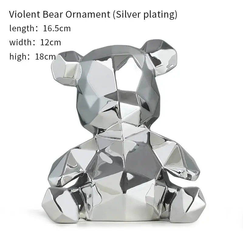 Electroplated Teddy Bear Sculpture