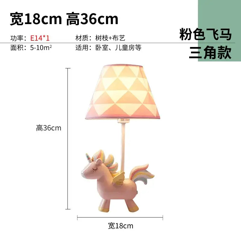 Pink Blue Unicorn Table Lamp