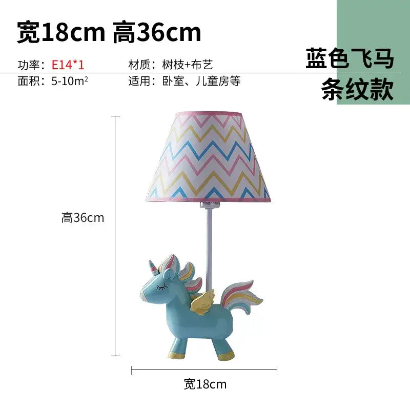 Pink Blue Unicorn Table Lamp