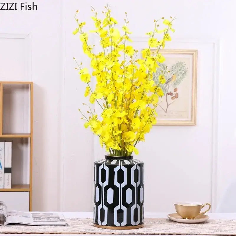 Black White Ceramic Jar