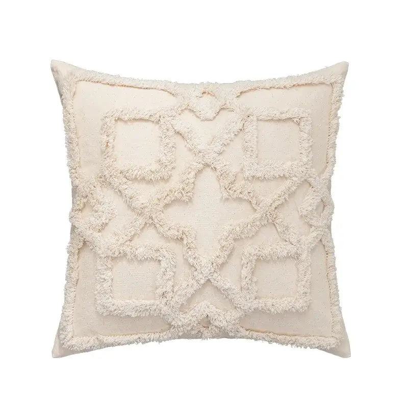 Cream Fringed Cushion Cover