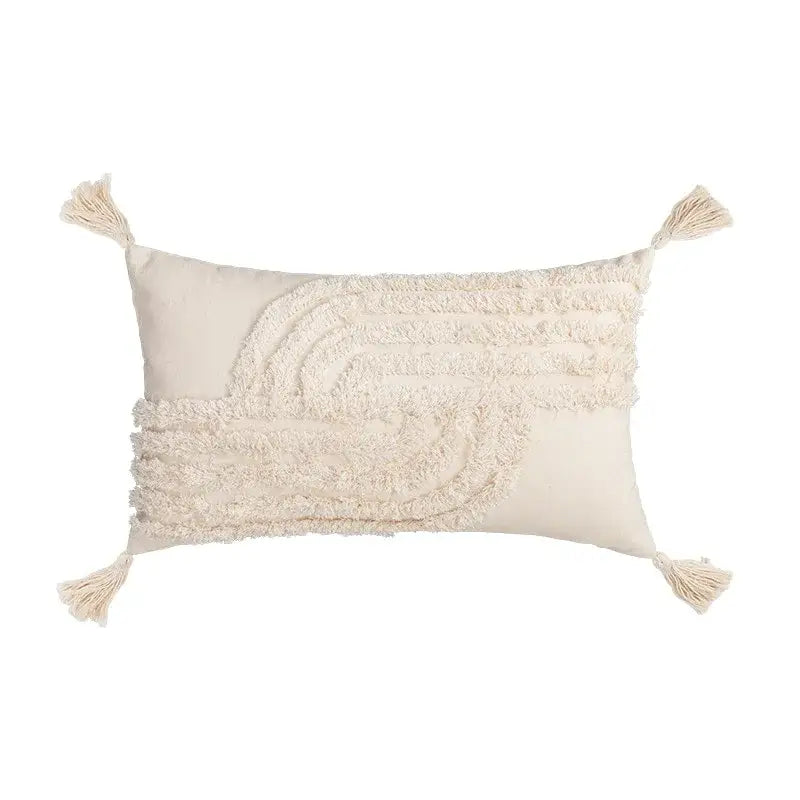 Cream Fringed Cushion Cover