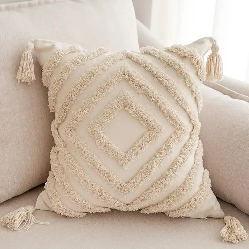 Beige Cotton Linen Pillowcase
