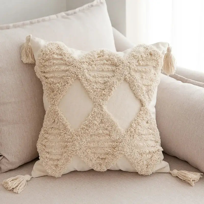 Beige Cotton Linen Pillowcase