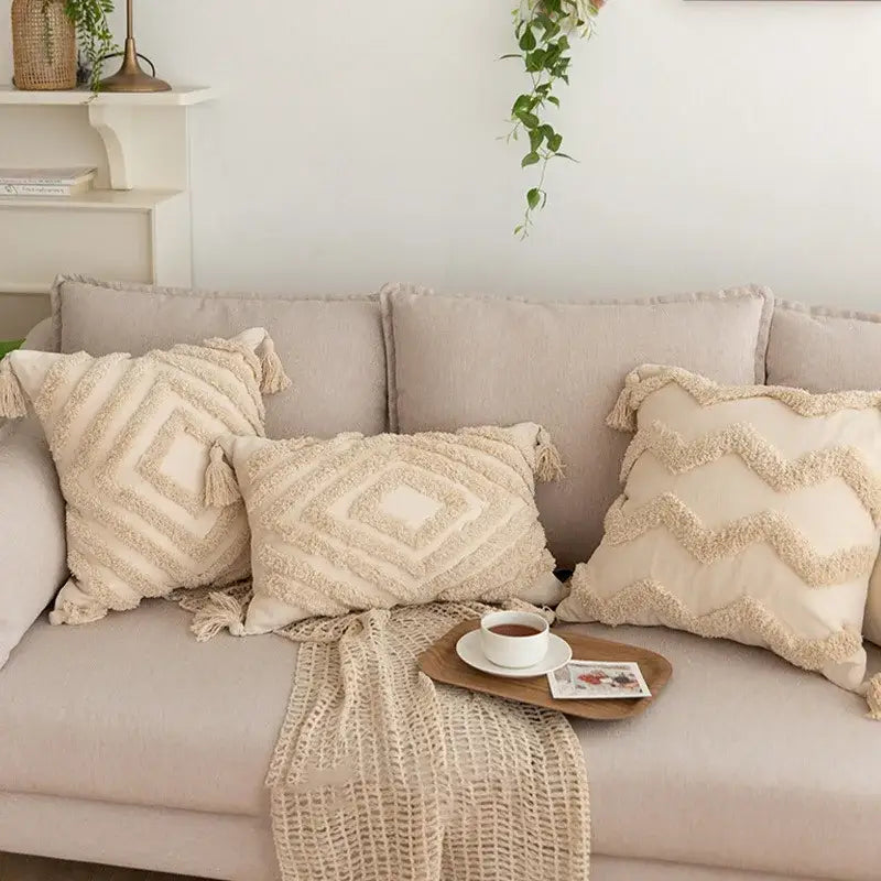 Beige Cotton Linen Pillowcase