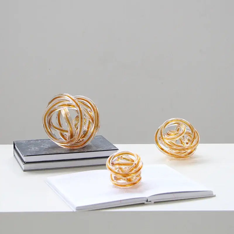 Amber Glass Twine Sphere
