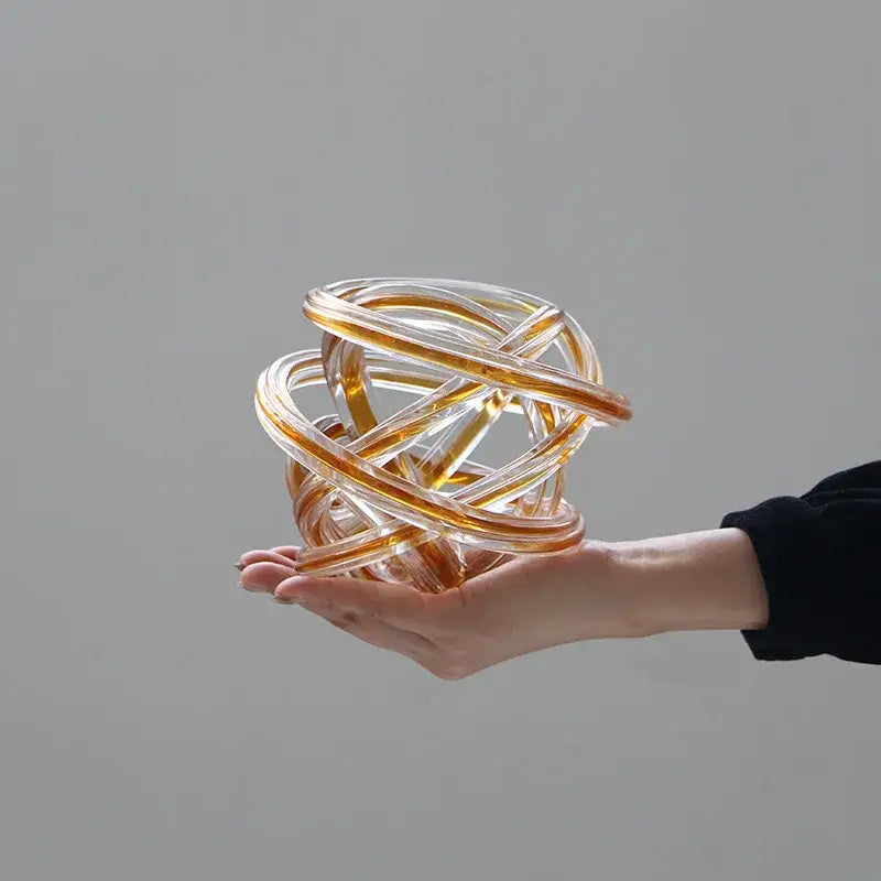Amber Glass Twine Sphere
