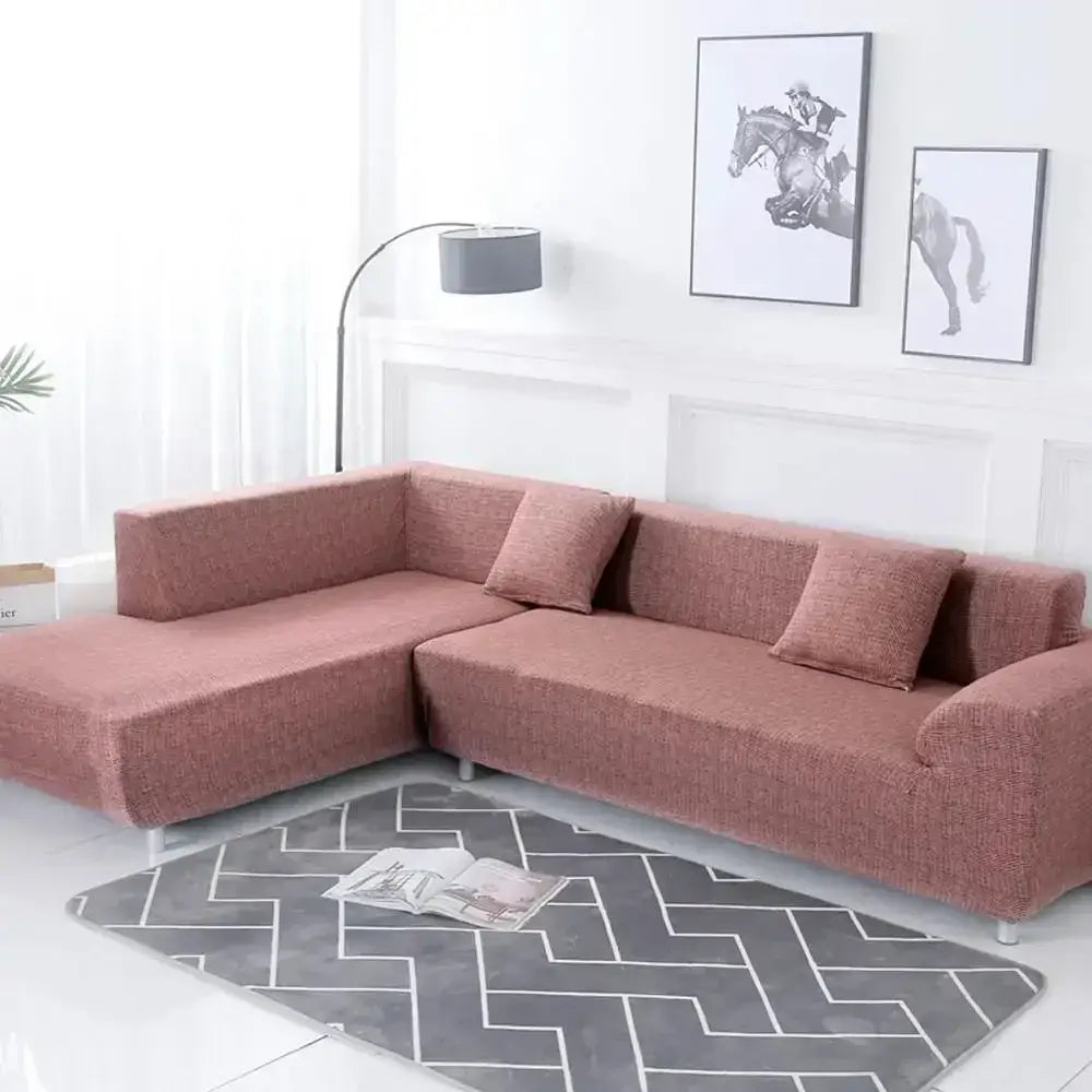Yellow Gray Stretch Sofa Cover