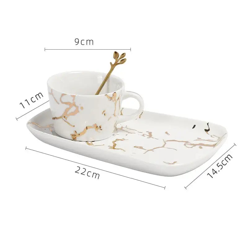 Gilded Marble Ceramic Set
