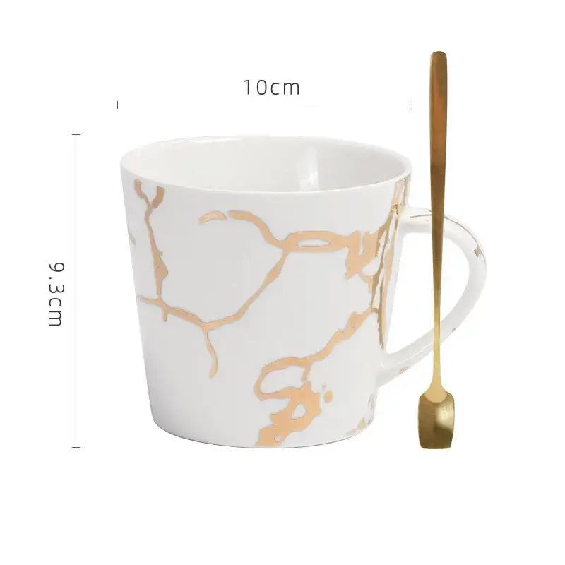 Gilded Marble Ceramic Set