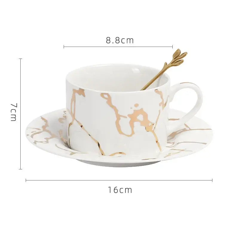 Gilded Marble Ceramic Set
