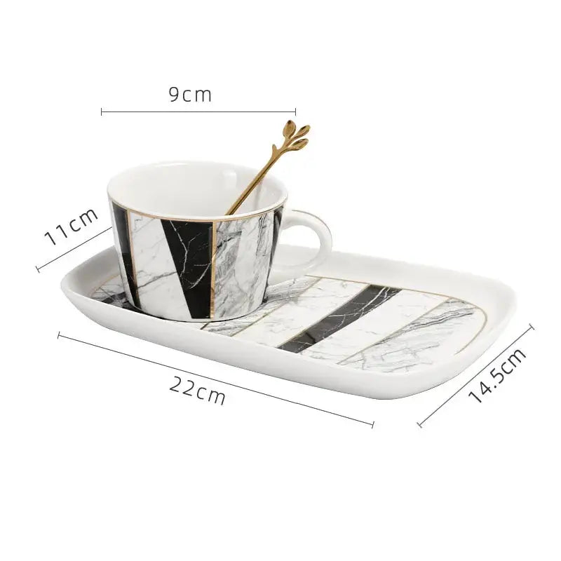 Gilded Marble Ceramic Set